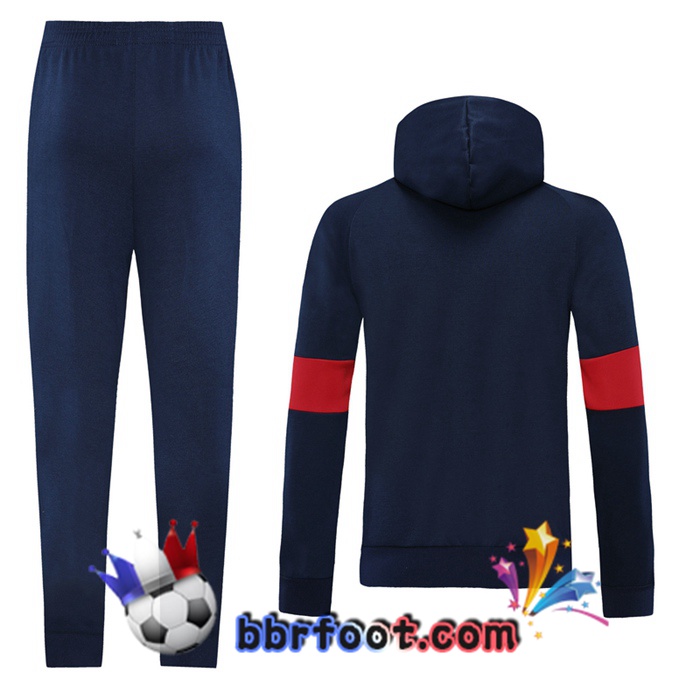 Veste A Capuche Survetement Foot France Bleu Royal 20/21