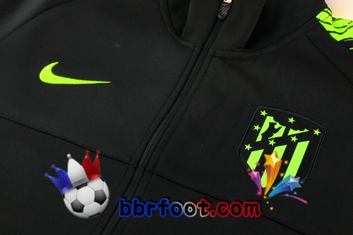 Veste Survetement Foot Atletico Madrid Noir Vert 20/21