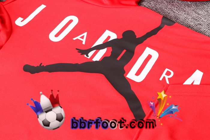 Veste A Capuche Survetement Foot Pairis PSG Jordan Rouge 20/21
