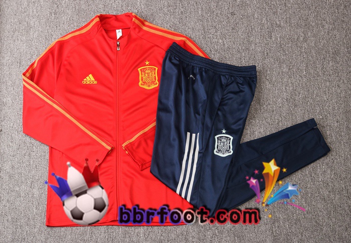 Veste Survetement Foot Espagne Rouge 20/21