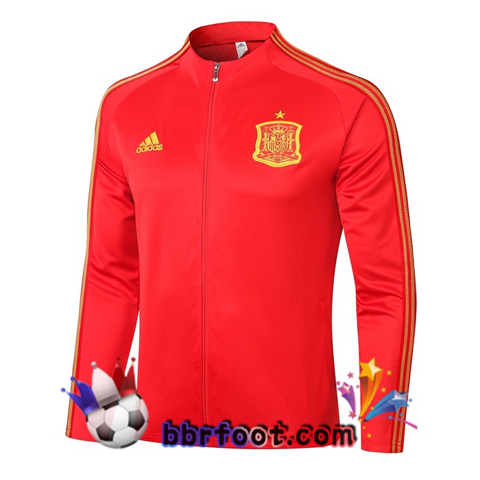 Veste Survetement Foot Espagne Rouge 20/21