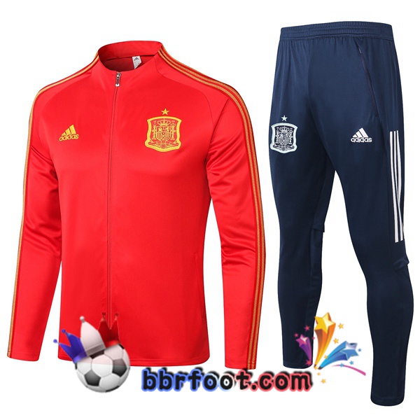 Veste Survetement Foot Espagne Rouge 20/21