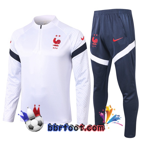 Survetement Foot France Blanc 20/21