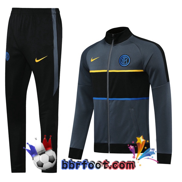Veste Survetement Foot Inter Milan Gris 20/21