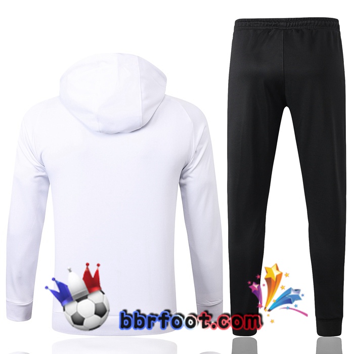 Veste A Capuche Survetement Foot Pairis PSG Jordan Blanc 20/21