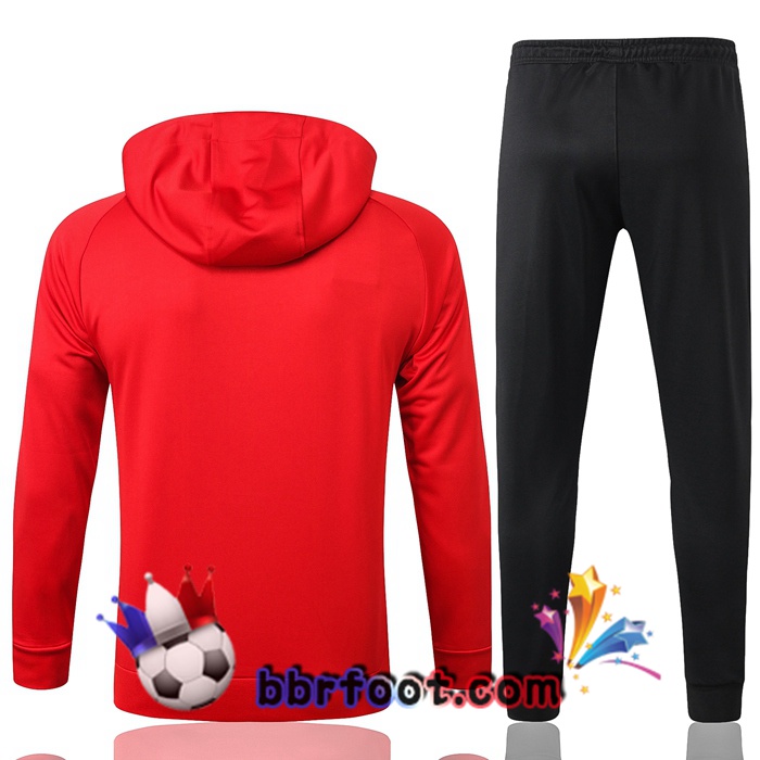 Veste A Capuche Survetement Foot Pairis PSG Jordan Rouge 20/21