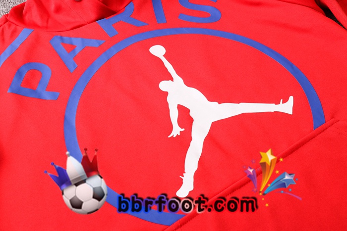 Veste A Capuche Survetement Foot Pairis PSG Jordan Rouge 20/21