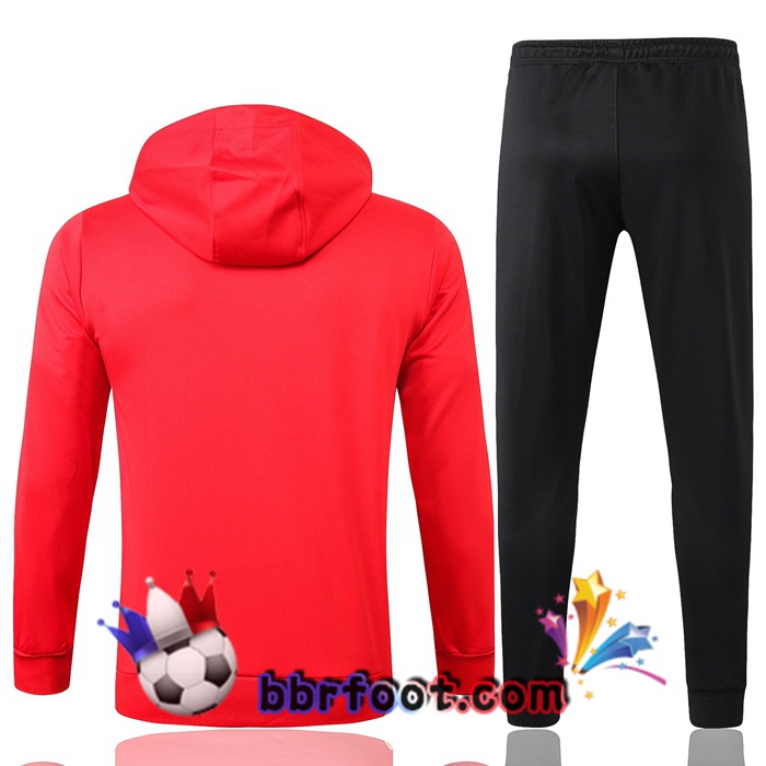 Veste A Capuche Survetement Foot Pairis PSG Jordan Rouge 20/21