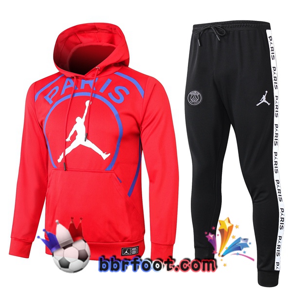 Veste A Capuche Survetement Foot Pairis PSG Jordan Rouge 20/21