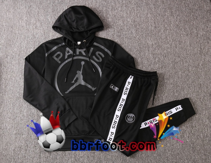 Veste A Capuche Survetement Foot Pairis PSG Jordan Noir 20/21