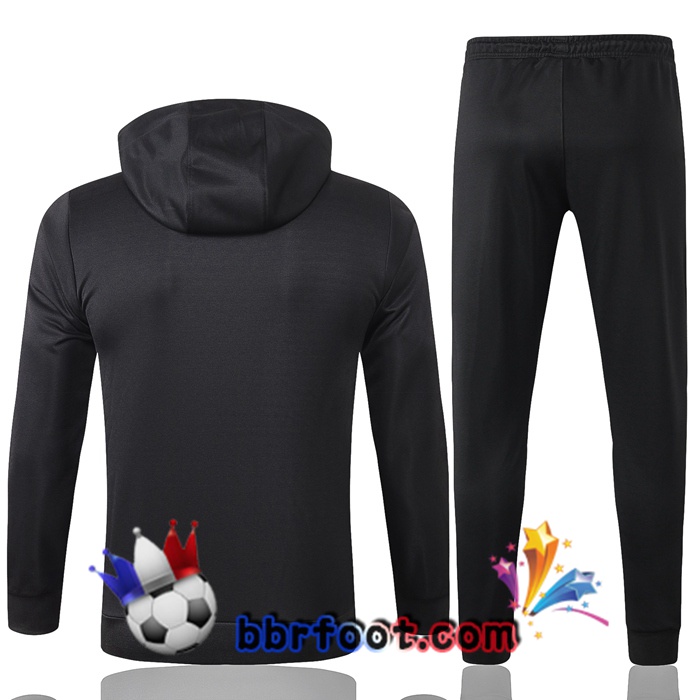 Veste A Capuche Survetement Foot Pairis PSG Jordan Noir 20/21