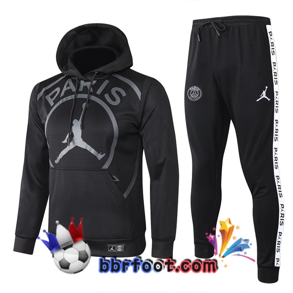 Veste A Capuche Survetement Foot Pairis PSG Jordan Noir 20/21