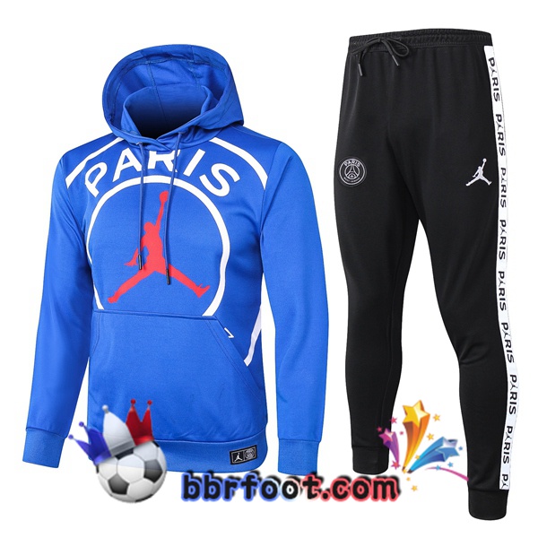 Veste A Capuche Survetement Foot Pairis PSG Jordan Bleu 20/21