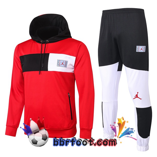 Veste A Capuche Survetement Foot Pairis PSG Jordan Rouge 20/21