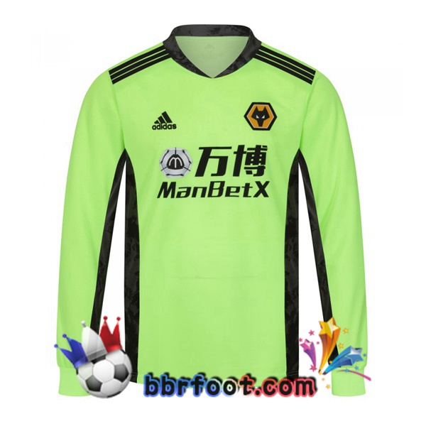 Maillot Foot Wolves Gardien de but Manche Longue Vert 20/21
