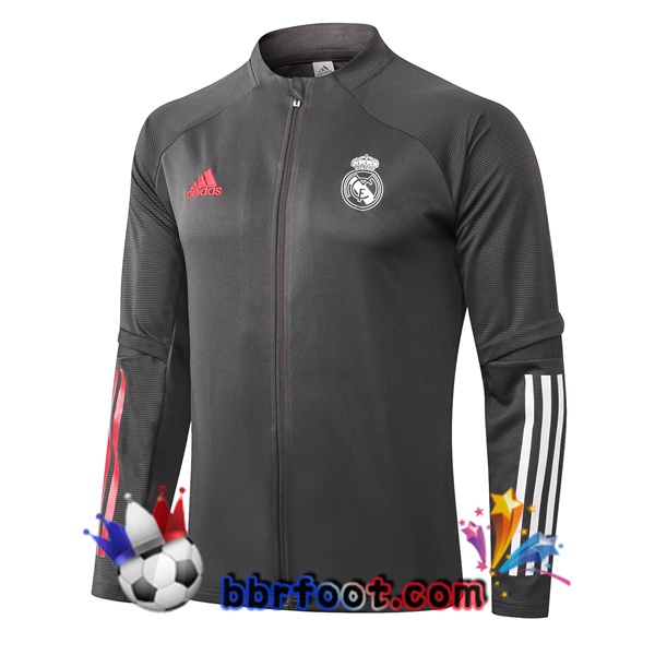 Veste Foot Real Madrid Gris Fonce 20/21