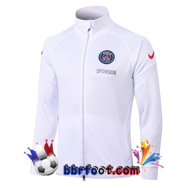 Veste Foot Paris PSG Blanc 20/21