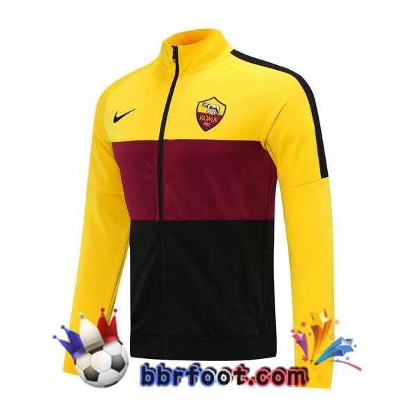 Veste Foot AS Roma Jaune Rouge Noir 20/21