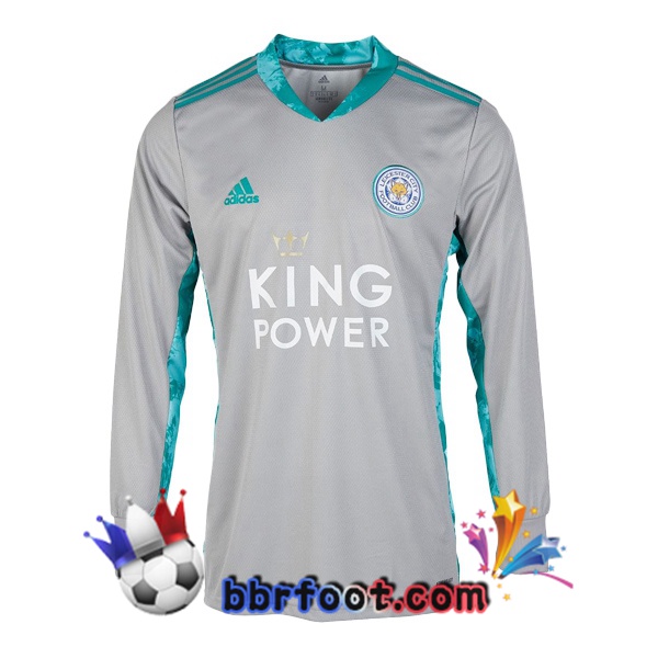 Maillot Foot Leicester City Gardien de but Manche Longue Gris 20/21