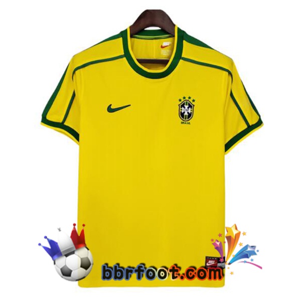 Maillots Retro Foot Vintage Bresil Domicile 1998 2000