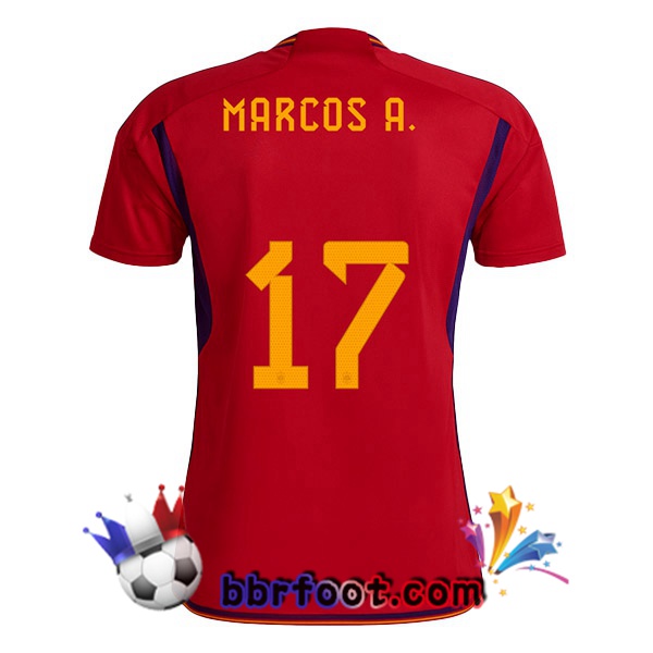 Maillots Equipe de Espagne (MARCOS A. 17) Domicile Rouge 2022/2023