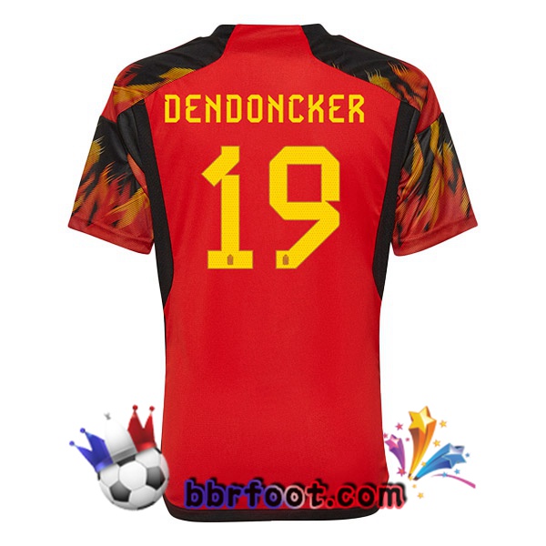 Maillots Equipe de Belgique (DENDONCKER 19) Domicile Rouge 2022/2023