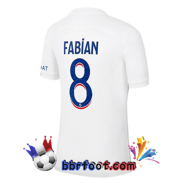 Maillot Foot Paris PSG (FABIAN 8) Third Blanc 2022/2023 Maillot Foot Paris PSG (FABIAN 8) Third Blanc 2022/2023
