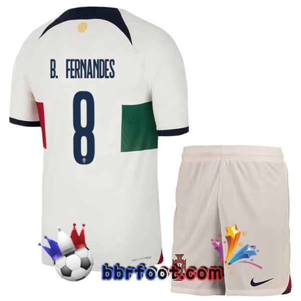 Maillots Equipe De Portugal (J. MOUTINHO 8) Enfant Exterieur Blanc Rouge 2022/2023