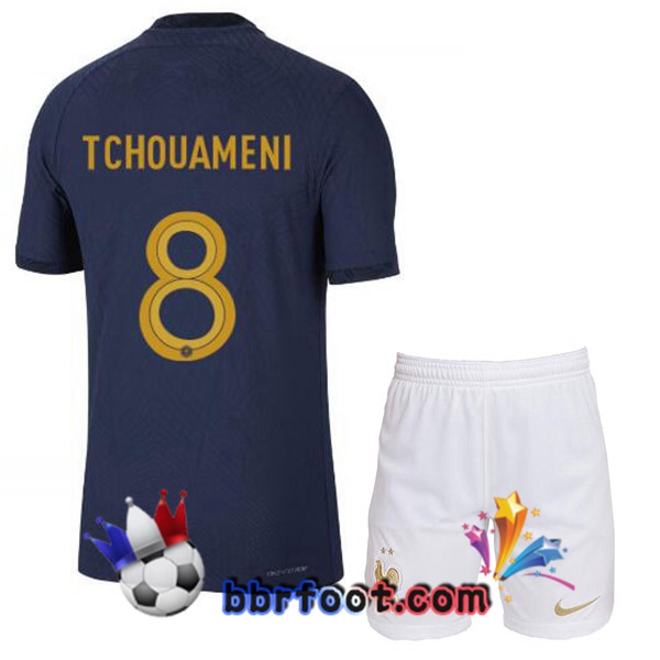 Maillots Equipe De France (TCHOUAMENI 8) Enfant Domicile Bleu Royal 2022/2023