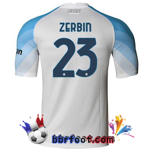Maillot Foot SSC Naples (Zerbin 23) Domicile Blanc 2022/2023