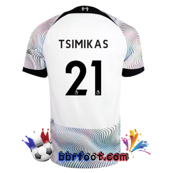Maillot Foot FC Liverpool (TSIMIKAS 21) Exterieur Blanc 2022/2023