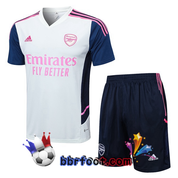 Training T-Shirts Arsenal + Shorts Blanc 2022/2023
