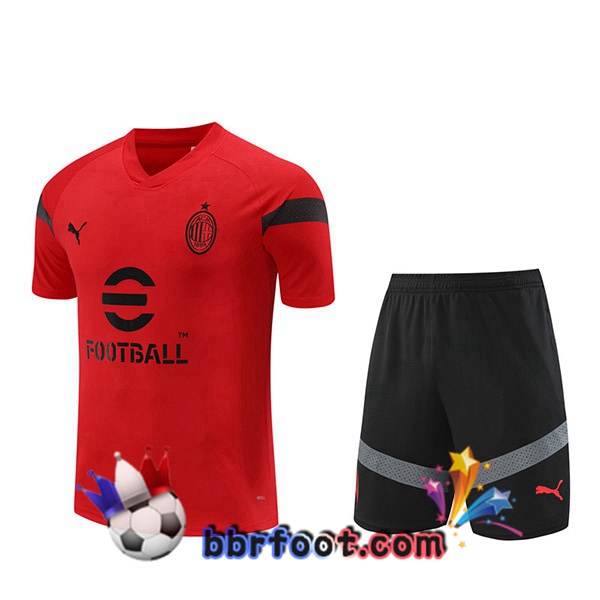 Training T-Shirts AC Milan + Shorts Rouge 2022/2023