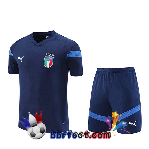 Training T-Shirts Italie + Shorts Bleu Royal 2022/2023