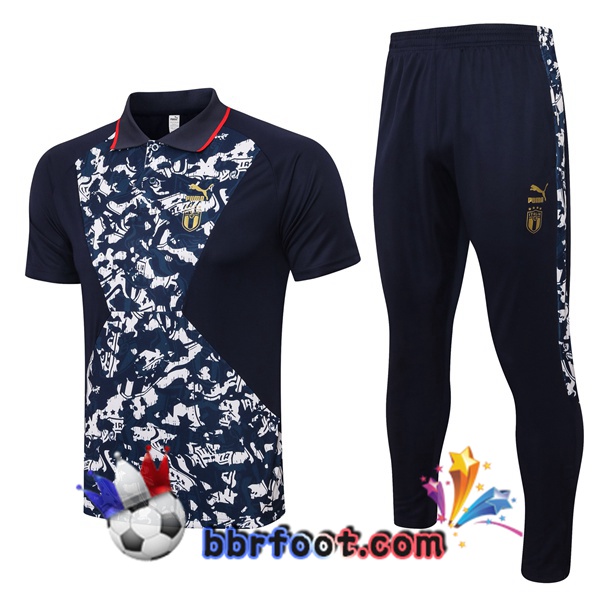 Ensemble Polo Italie + Pantalon Bleu Noir 21/22