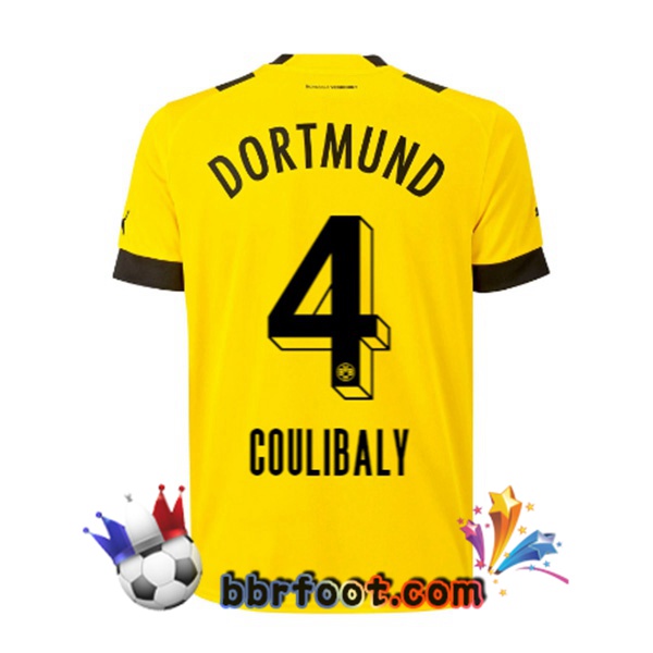Maillot Foot Dortmund BVB (Coulibaly 4) Domicile Jaune 22/23