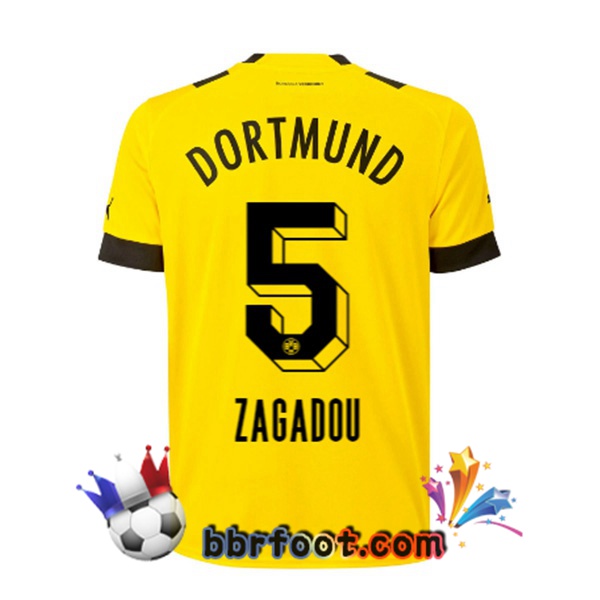 Maillot Foot Dortmund BVB (Zagadou 5) Domicile Jaune 22/23