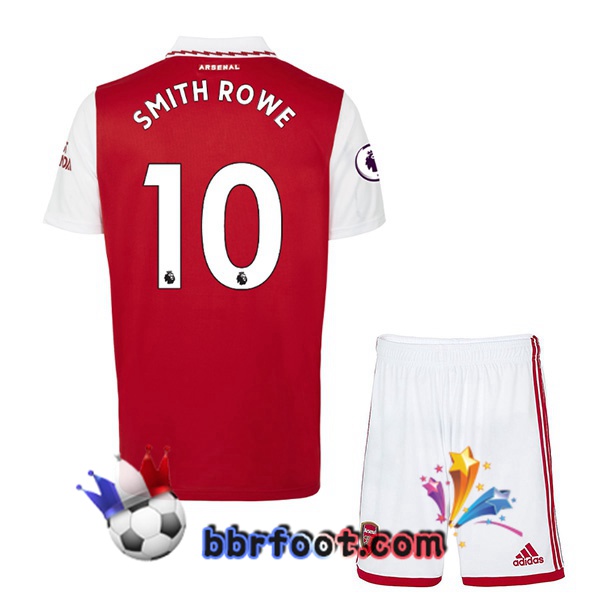 Maillot Foot Arsenal (SMITH ROWE 10) Enfant Domicile Rouge Blanc 2022/2023