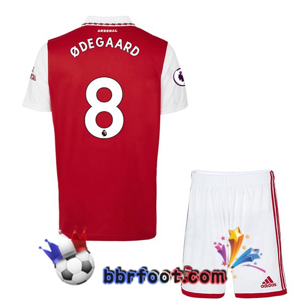 Maillot Foot Arsenal (ØDEGAARD 8) Enfant Domicile Rouge Blanc 2022/2023