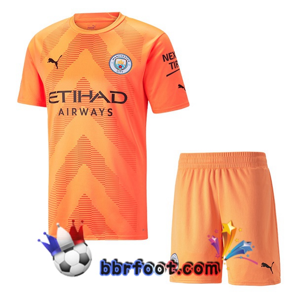 Maillot Foot Manchester City Enfant Gardien de but Orange 2022/2023