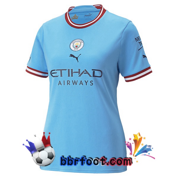 Maillot Foot Manchester City Domicile Femme Bleu 2022/2023