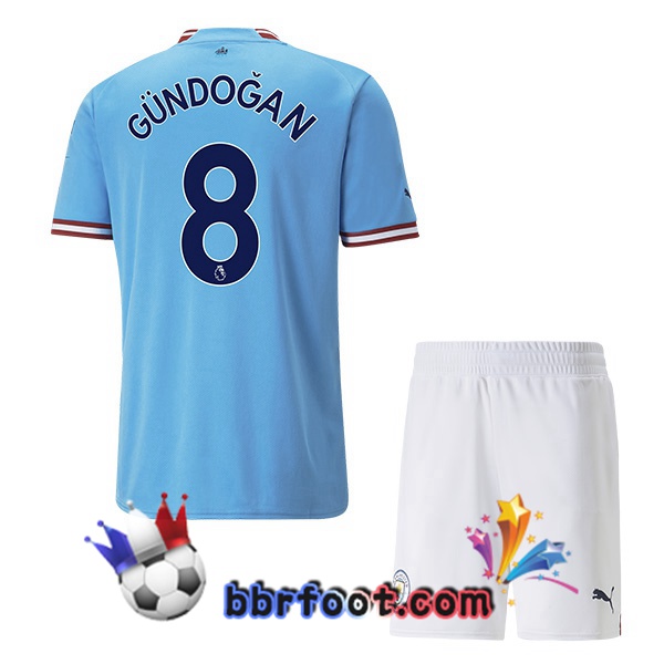 Maillot Foot Manchester City (Ilkay Gündogan 8) Enfant Domicile Bleu 2022/2023 Maillot Foot Manchester City (Ilkay Gündogan 8) Enfant Domicile Bleu 2022/2023