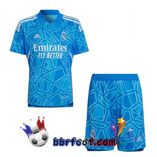 Maillot Foot Real Madrid Enfant Gardien de but Bleu 2022/2023