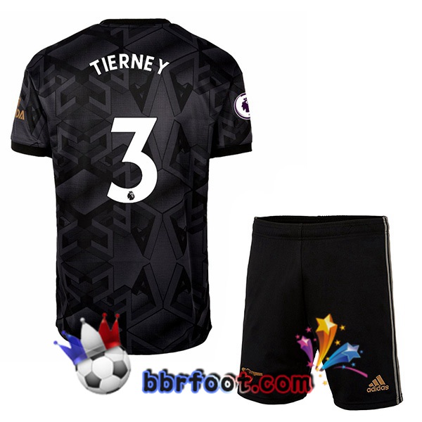 Maillot Foot Arsenal (TIERNEY 3) Enfant Exterieur Noir 2022/2023