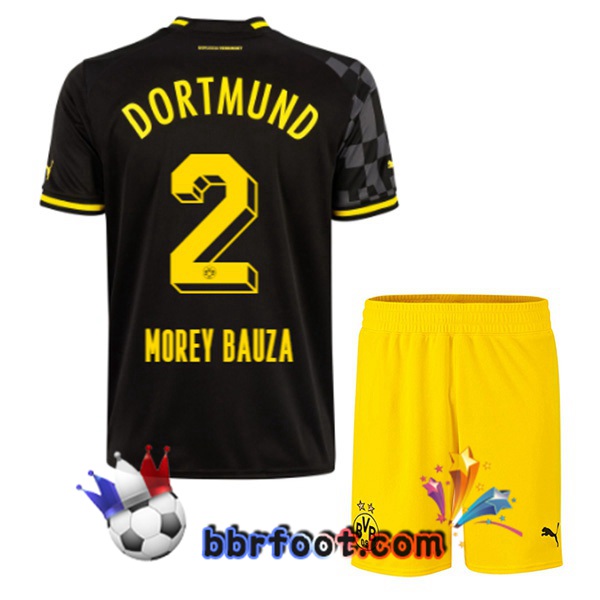 Maillot Foot Dortmund BVB (Morey Bauza 2) Enfant Exterieur Noir 2022/2023
