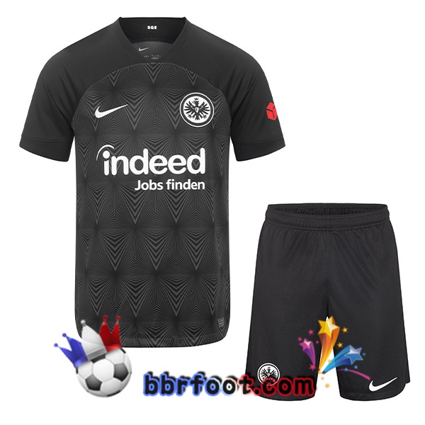 Maillot Foot Eintracht Frankfurt Enfant Exterieur Noir 2022/2023