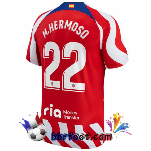 Maillot Foot Atletico Madrid (M.Hermoso 22) Domicile Rouge 2022/2023
