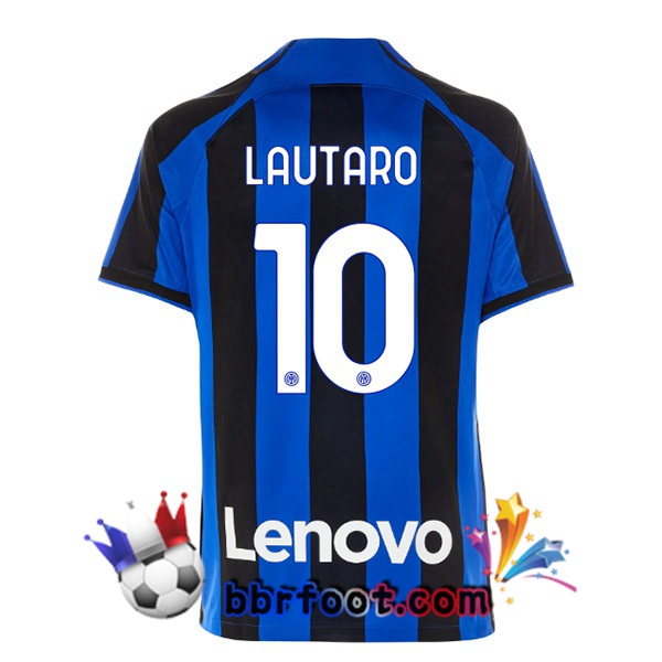 Maillot Foot Inter Milan (LAUTARO 10) Domicile Noir Bleu 2022/2023