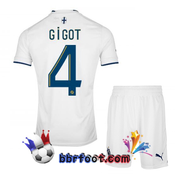 Maillot Foot Marseille OM (GIGOT 4) Enfant Domicile Blanc 2022/2023