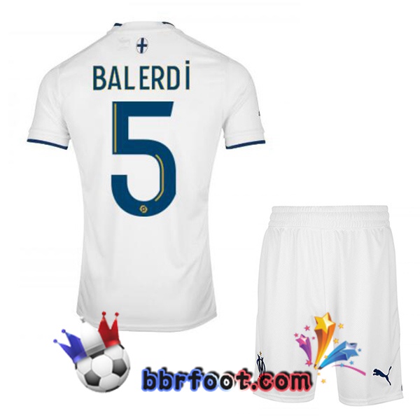 Maillot Foot Marseille OM (BALERDI 5) Enfant Domicile Blanc 2022/2023